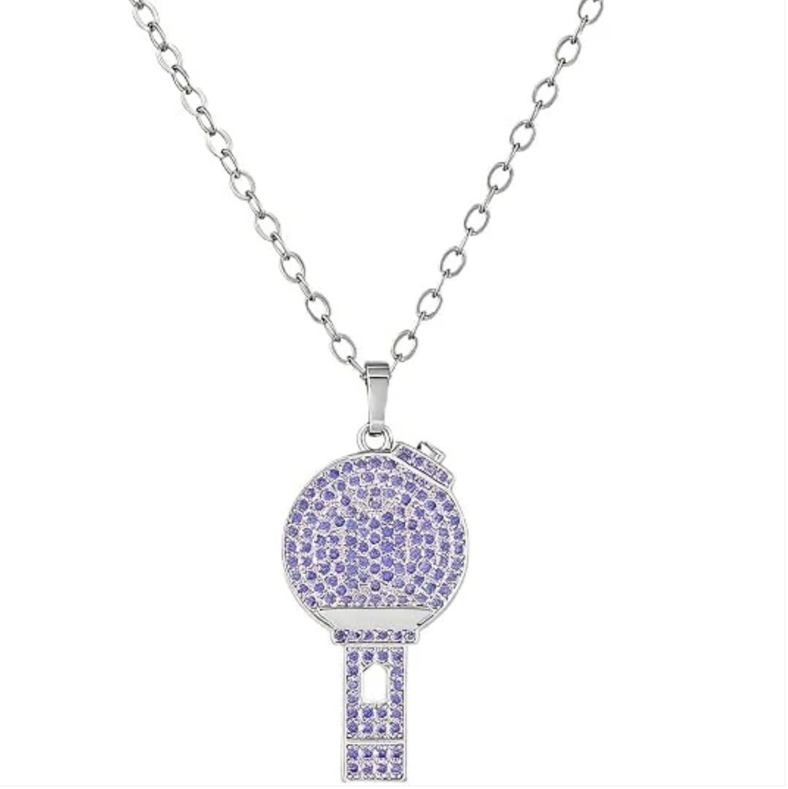 Lightstick Shape Crystal Necklace