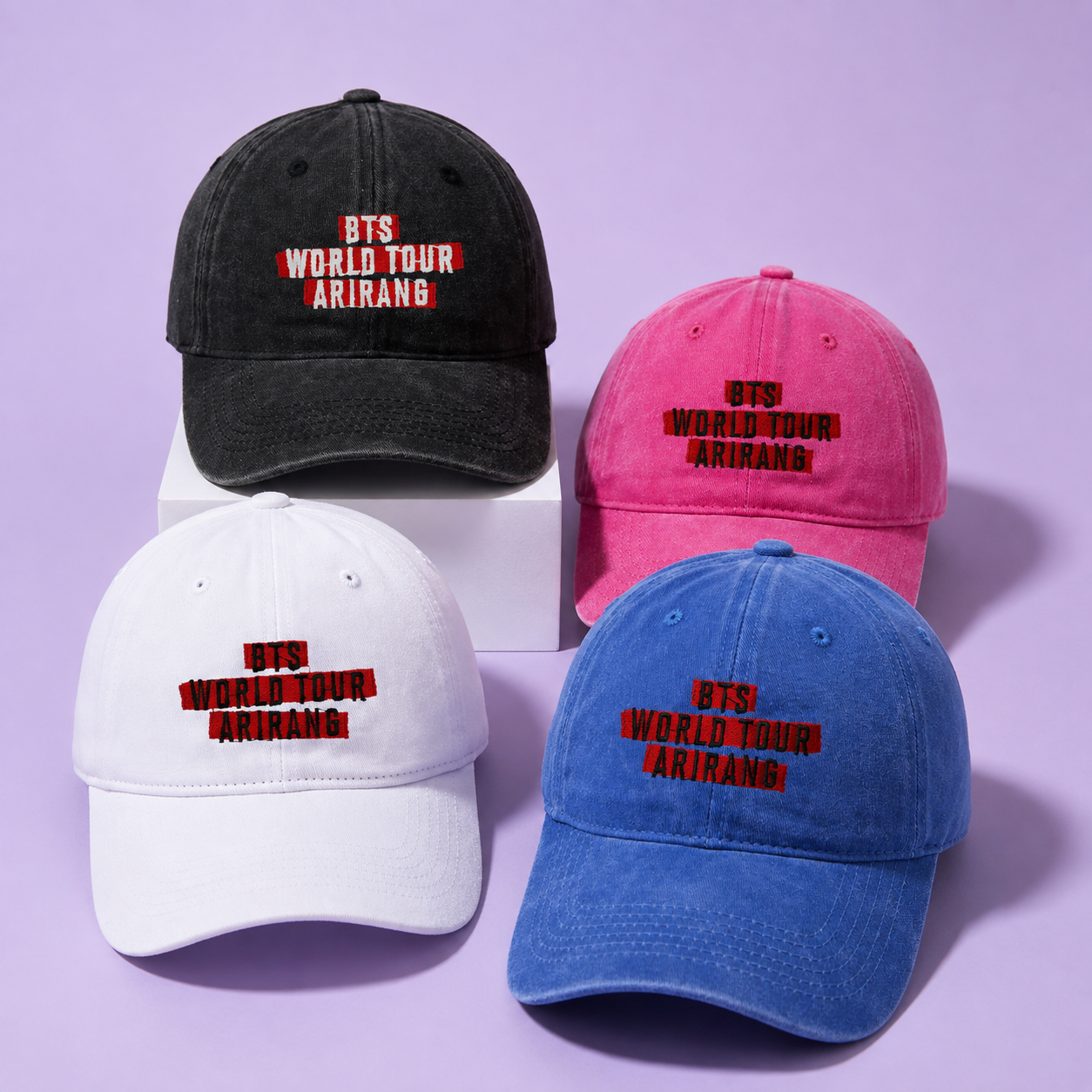 Tour Embroidery Cotton Caps (13 colors)